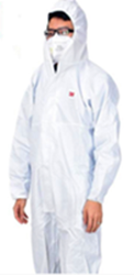 3M 4510帶帽連體防護(hù)服 防顆粒物、低濃度液體噴濺 、家居打掃